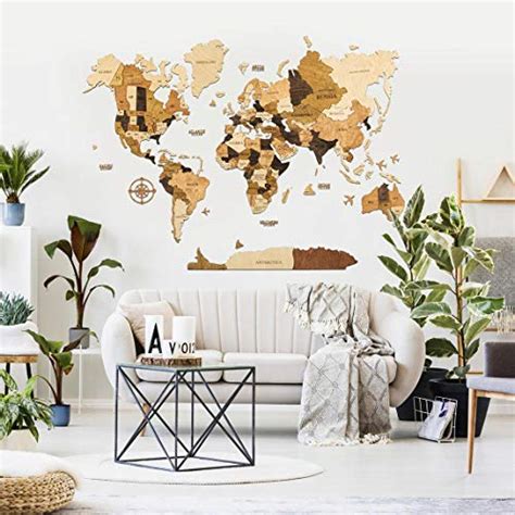 Buy Wooden World Wall Decor Travel With Pins Wooden World Carved