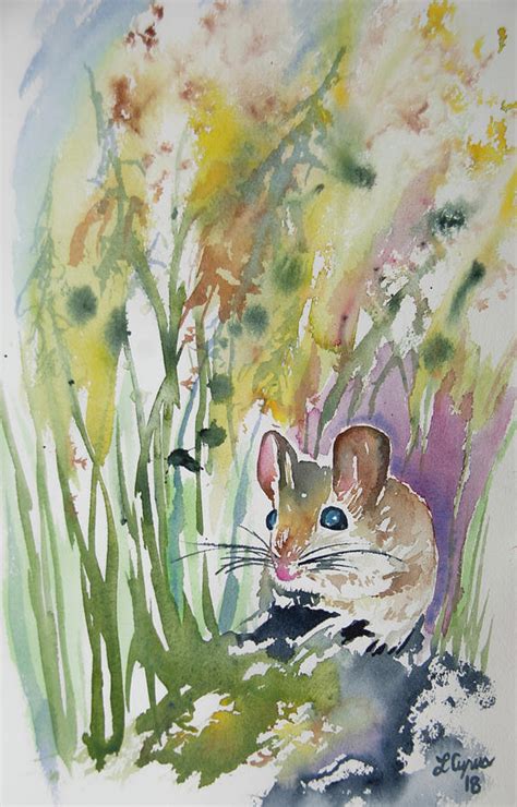Watercolor Field Mouse At Rest Painting By Cascade Colors Fine Art