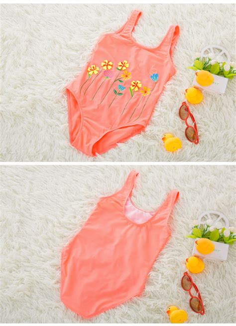 Lovely Floral One Piece Children Girl Swimwear Nowsel