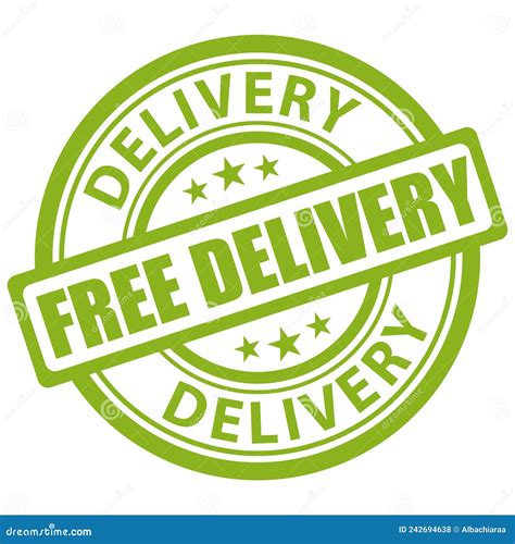 Free Delivery Green Vector Stamp Icon Stock Vector Illustration Of