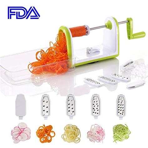 Brieftons Compact 5 Blade Spiralizer Vegetable Spiral Slicer Best