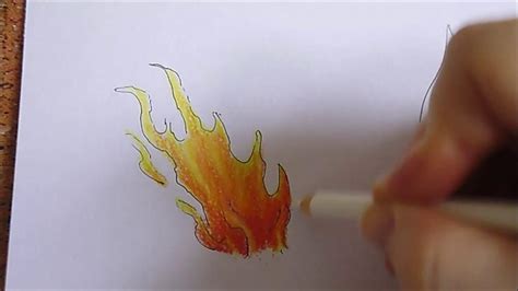 How To Color Fire With Colored Pencils Youtube