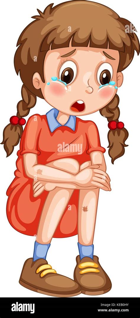 Close Up Sad Girl Crying In Tears Stock Vector Image And Art Alamy