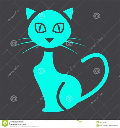 Cat Glyph Icon Halloween And Scary Animal Sign Stock Vector
