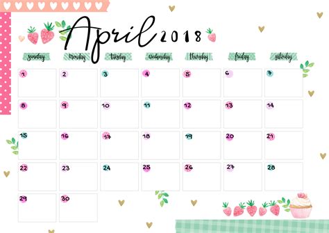April Calendar Free Printable Printable World Holiday