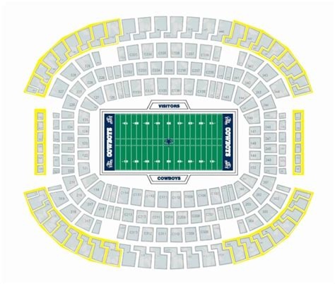 Dallas Cowboys Stadium Seating Chart Party Pass Cabinets Matttroy