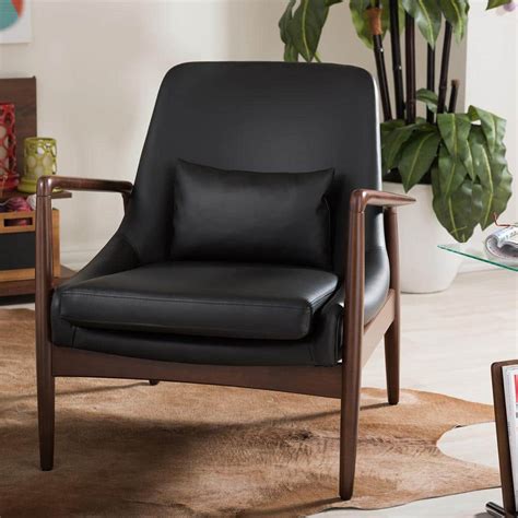 Mid Century Modern Leather Accent Chair ~ Boenso Design