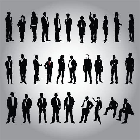 Business People Silhouette Vector Set Free Vector Graphics All Free