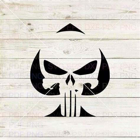 Punisher Silhouette 041 Svg Dxf Eps Pdf Png Cricut Cutting Etsy