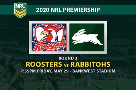 12:31, fri, may 29, 2020 | updated: Roosters vs Rabbitohs betting tips | NRL 2020 | Round 3