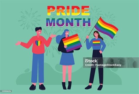 Lgbtqia Pride Month Organization June Is Celebrated As The Pride Parade Month Stock Illustration