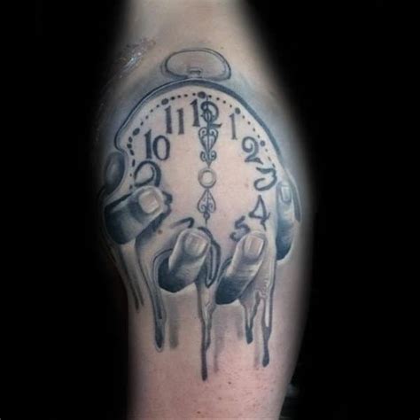 40 Melting Clock Tattoo Designs For Men Salvador Dali