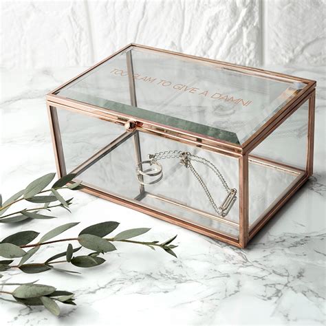 Personalised Rose Gold Glass Jewellery Box Love My Ts