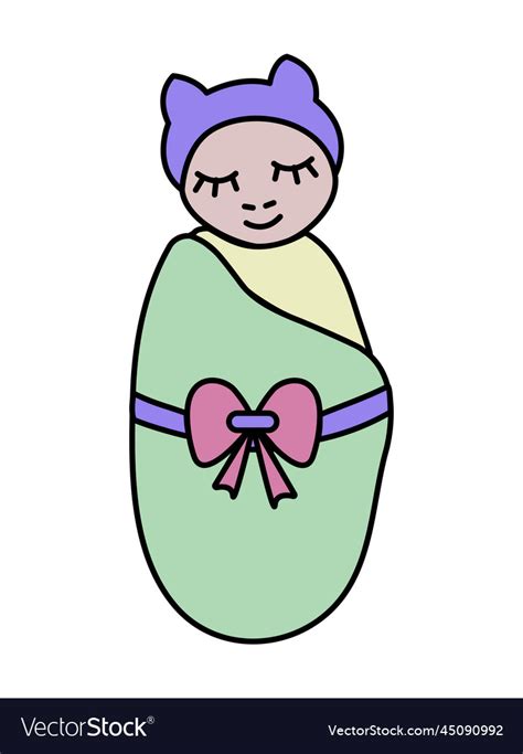 Cute Little Baby Doodle Royalty Free Vector Image