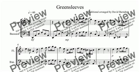 39 scores found for greensleeves en flute. Greensleeves for Flute and Bassoon Duet - Download Sheet Music PDF