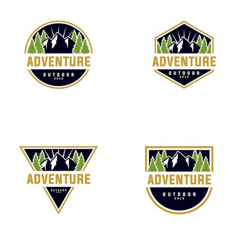 Premium Vector Collection Of Mountain Outdoor Logo Design