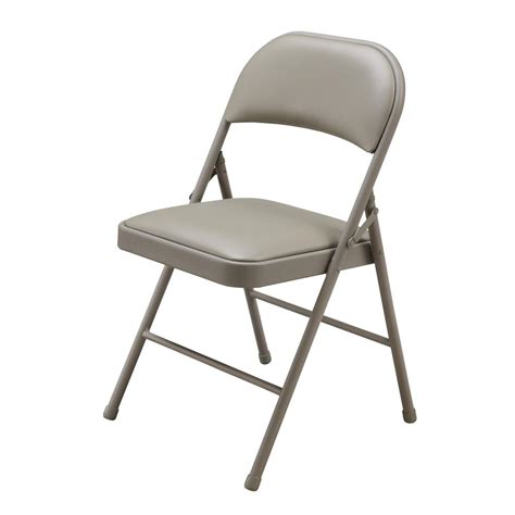 Order by 6 pm for same day shipping. Beige Vinyl Padded Folding Chair-FC007B001A - The Home Depot