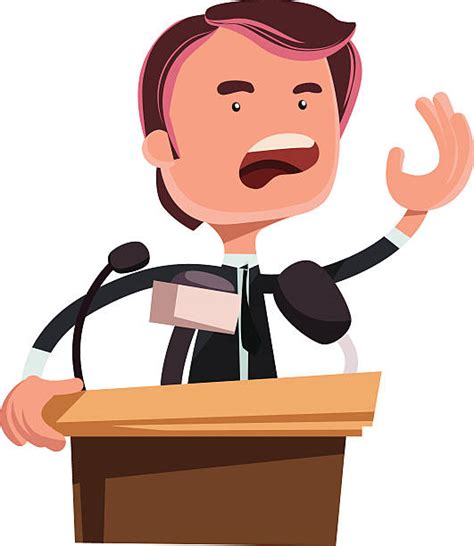 Royalty Free Vector Illustration Politician Man Giving Speech Clip Art
