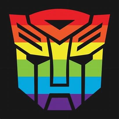 Gay Pride Transformers Logos Teepublic Cool Rainbow
