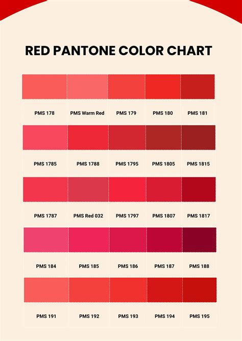 Red Pantone Color Chart In Illustrator Pdf Download