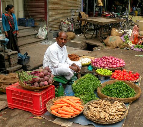 Vegetable Vendor A Vegetable Vendor In A Varanasi Street Bo Kage