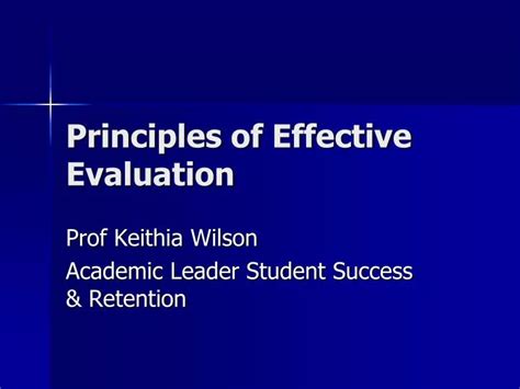 Ppt Principles Of Effective Evaluation Powerpoint Presentation Free