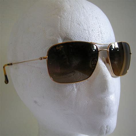 Maui Jim Wiki Wiki 246 16 Gold Polarized Aviator Sunglasses No Case Japan Mauijim Aviator