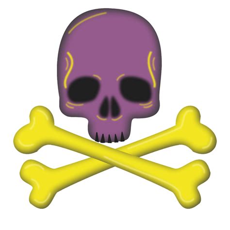 Painted Purple Skull And Yellow Bones Free Image Download