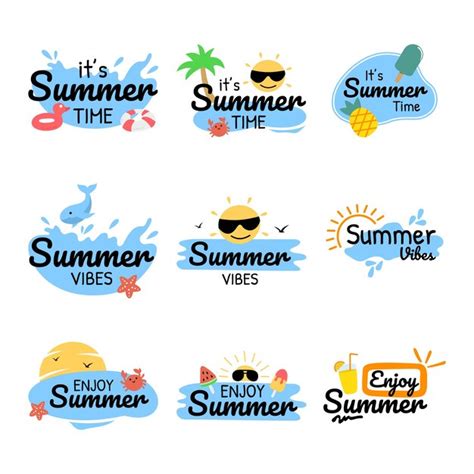 Premium Vector Set Of Summer Sticker Label Vector