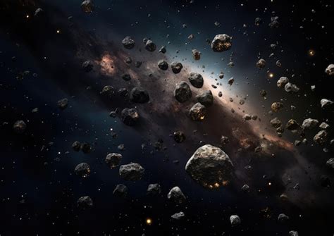 Premium Photo An Asteroid Field With Numerous Asteroids Floating In Space