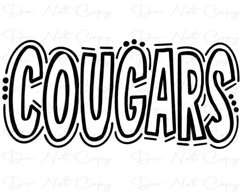 COUGARS Doodle Letters Sublimation PNG And SVG Digital Etsy