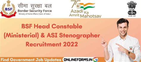 Bsf Head Constable And Asi Recruitment Result Forms Online