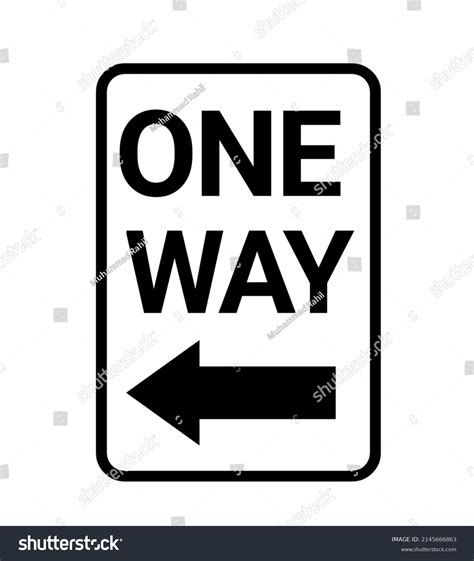 Oneway Road Sign Illustrationone Way Sign Stock Illustration 2145666863