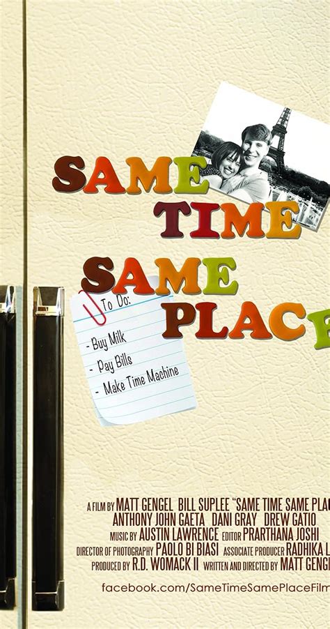 Same Time Same Place 2013 Imdb