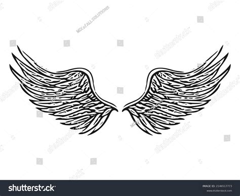 Pair Bird Wings Angel Vector Illustration Stock Vector Royalty Free