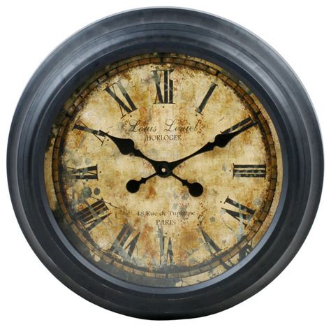 24 Inch Round Vintage Wall Clock Contemporary Clocks By