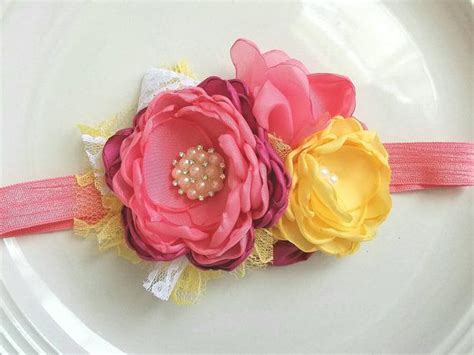This Is A Fun Summer Headband All Flowers Are Handmade By Me Out If