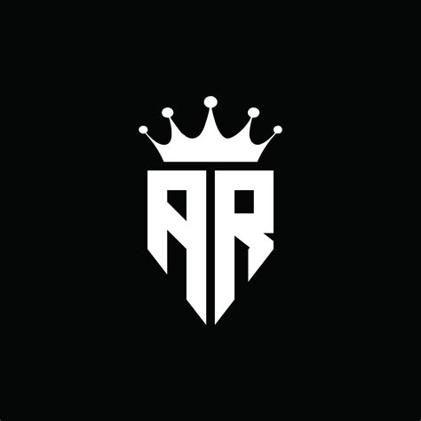 Ar Logo Monogram Emblem Style With Crown Shape Design Template 4283786