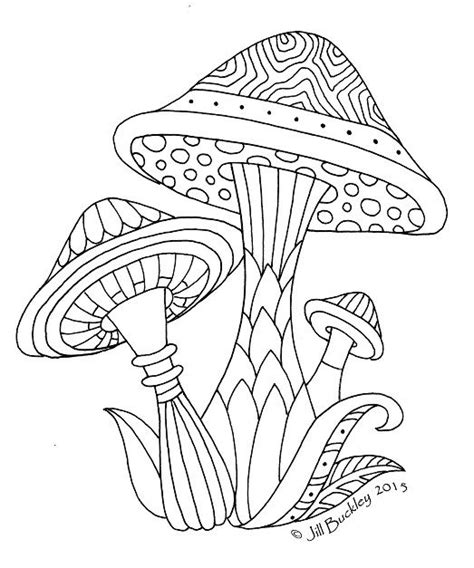 Trippy coloring pages printable for adults. Mushrooms/Toadstools doodle @ The Quilt Rat | Mushroom art ...