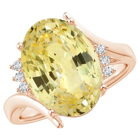Customizable Angara Gia Certified Natural Yellow Sapphire And Diamond
