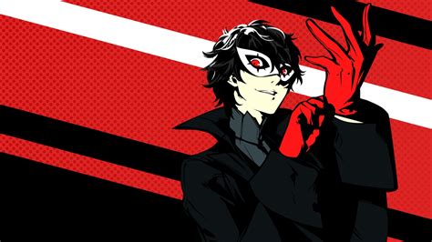 All Male Amamiya Ren Black Hair Gloves Male Mask Persona 5 Red Eyes