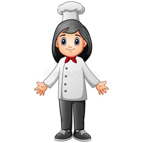 Smiling Woman Chef In Uniform Isolated On White Background Stock Vector