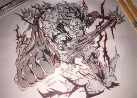 My Drawing Of Luffy 4th Gear Snakeman 9gag