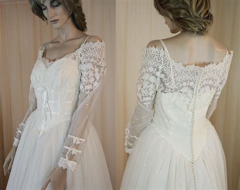 Stai cercando l'abito da sposa? Romantic Wedding Dress 80's - Ball gown - Cinderella style wedding dress - Bridal gown from 1980s