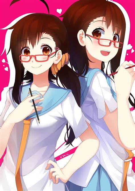 Nisekoi Onodera Kosaki Onodera Haru Anime Girls Glasses Meganekko