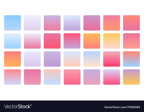 Soft Pastel Color Gradients Combination Mega Set Vector Image