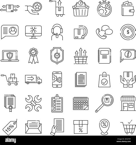 After Sales Service Icons Set Outline Style Stock Vector Image And Art