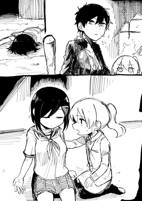 safebooru 3girls absurdres ascot black hair collared jacket collared shirt comic commentary