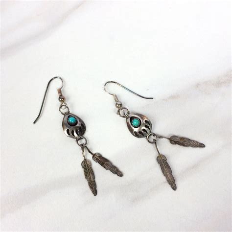 Turquoise Dangle Earrings Silver And Turquoise Drop Earring