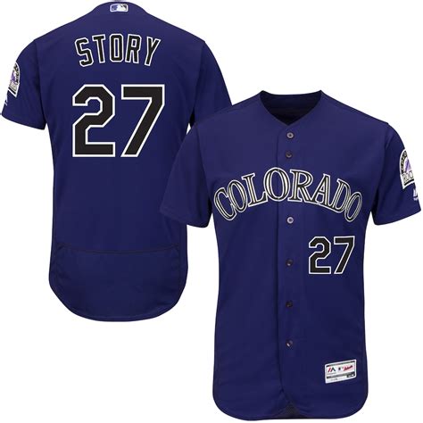 Trevor Story Colorado Rockies Majestic Alternate Flex Base Authentic